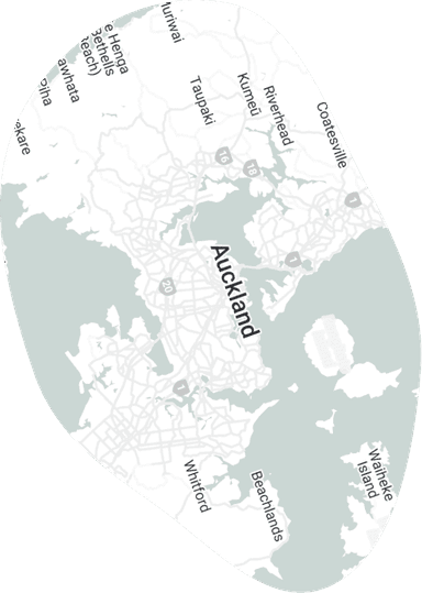 Map showing cattery locations in Auckland