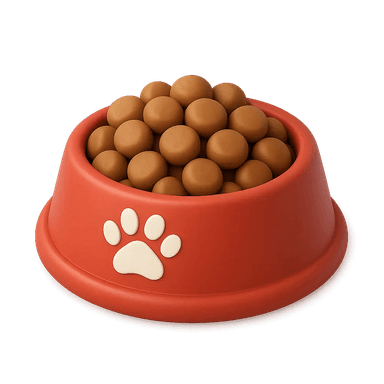 Decorative cat food bowl illustration
