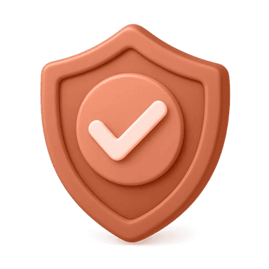 Shield with checkmark representing verified safety